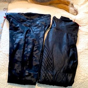 NWOT 2 pair leather spanx leggings s/p